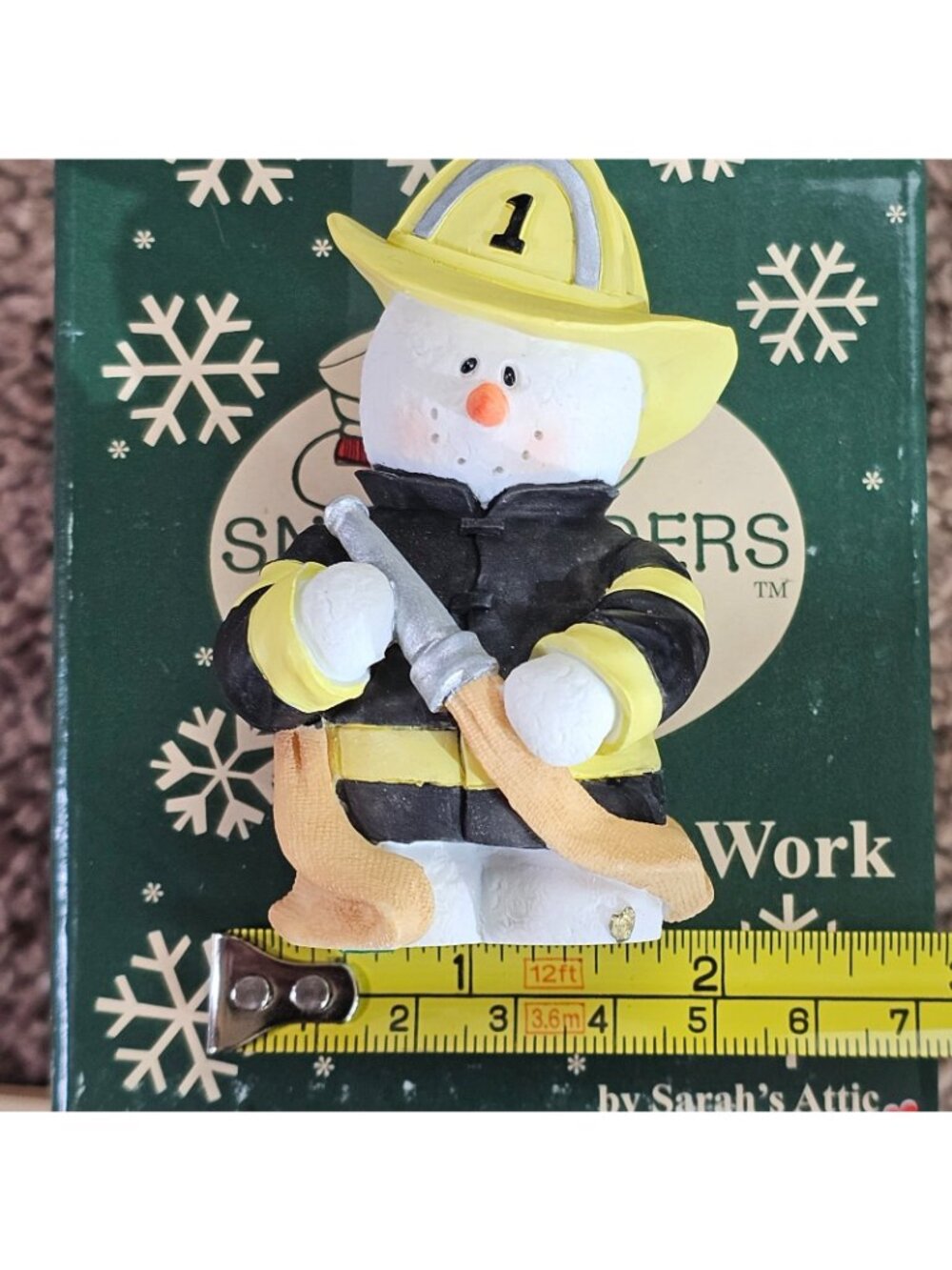 Sarah's Attic Snowonders "Fire Call" Snowman Figurine 7521 Boxed Christmas - Picture 9 of 9